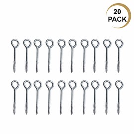 SUL Vine Eyes Screw 75mm (3 Inch) Zinc Plated Garden Eyes for Wire Screw Eyes, Long Screw Hooks for Indoor & Out Door Eye Screws Hooks, 75mm Self Tapping Screws Hooks (20 PK)