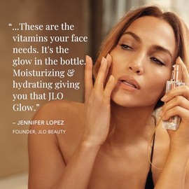 JLO BEAUTY Suero facial iluminador, suero facial hidratante y reafirmante con niacinamida, escualano y antioxidantes, cuidado diario ligero de la piel