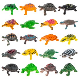 HTZNHXT 20Pcs Plastic Turtles Toy for Kids, Small Sea Turtle Toys Bulk, Mini Resin Fake Figures for Forest Animals