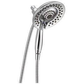 Delta 5-Setting In2ition 2-in-1 Dual Shower Head with HandHeld Spray, Chrome Detachable Shower Head with Hose, Showerhead, 2.5 GPM Flow Rate, Lumicoat Chrome 58569-PR25-PK