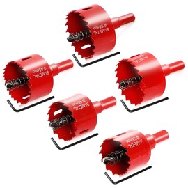 Bi-Metal Hole Saw Set, Metal, Wood, Hole Making, Cutting Tool (35, 40, 45, 50, 55 mm, 5-Piece Set)