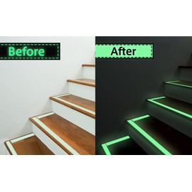 Glow in the Dark Tape, High Brightness, Long Luminous, Fluorescent Tape, Width 0.8 inches (2 cm), Length 32.8 ft (10 m), Luminous Safety Tape, Decorative, DIY, Bicycle, Earthquake, Emergency, Disaster Prevention, Kitchen, Hallway, Night Fishing, Stairs, 