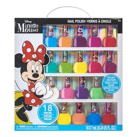 Minnie Mouse Belle 18 piezas no tóxicas Peel-Off a base de agua seguro kit de esmalte de uñas de secado rápido | Juego de pintura de uñas para regalo de cumpleaños para niñas, colores brillantes y opacos| Niños mayores de 3 años Townley Girl