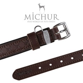 Michur Design Leather Dog Collar, Brown, Leather, Available in Various Sizes