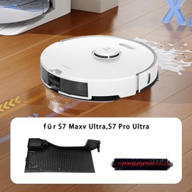 Maintenance Brush and Water Filter for Roborock S7 Maxv Ultra/S7 Pro Ultra Assembly Accessories, Cleaning Tank Filter Accessories x 1, Original Cleaning Brush x 1 (Black, for S7 Pro Ultra, S7 Maxv