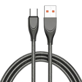 Grtoeud Pets Chew Proof Metal Braided USB-A to USB-C Cable 6.6FT Protector