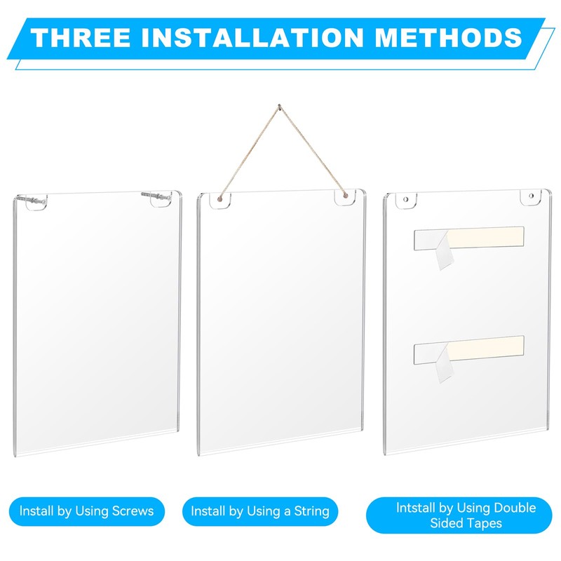 EHWINE 4 Pack 8.5x11 Wall Mount Acrylic Sign Holder, Acrylic