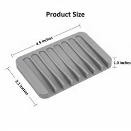Asltw 2 PCS Soap Holder, Self Draining Soap Dishes, Premium Silicone Soap Holder, Bathroom, Kitchen, Sponges, Keep Soaps Bars Dry Clean, Extend Life Easy Clean Non - Slip Design