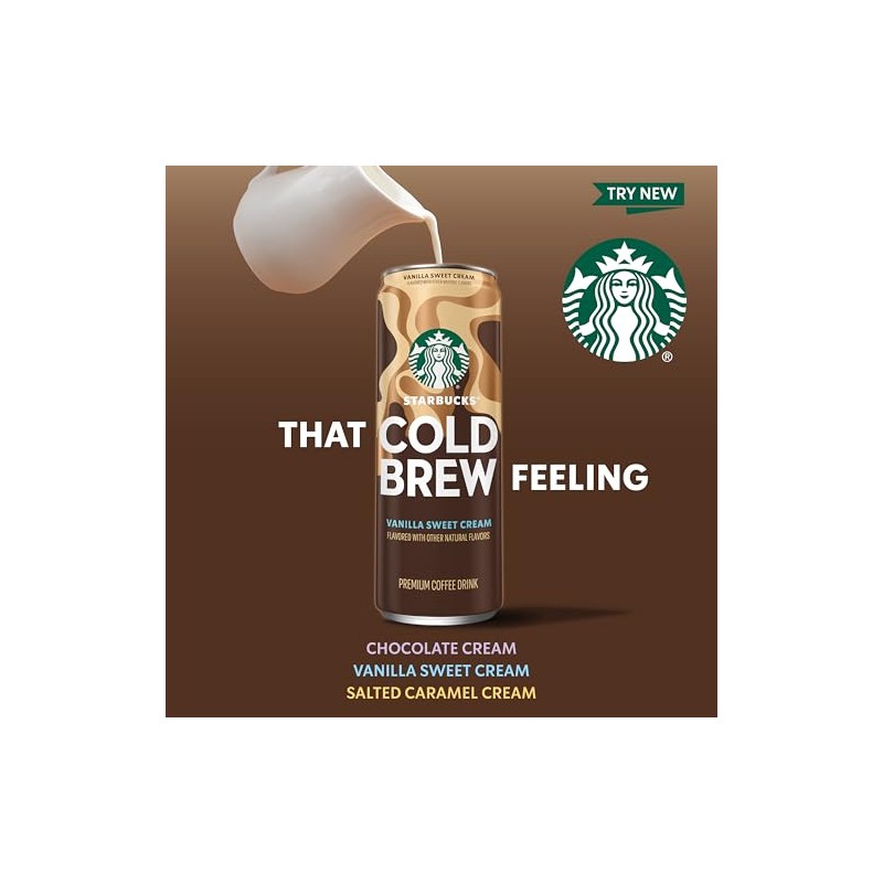 Starbucks Cold Brew Coffee, Chocolate Cream, 11 fl oz Cans