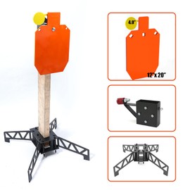 Steel Shooting Targets with Stand, AR500 Steel Hostage Reactive Shooting Target 3/8" Thick with 2x4 Targets Stand
