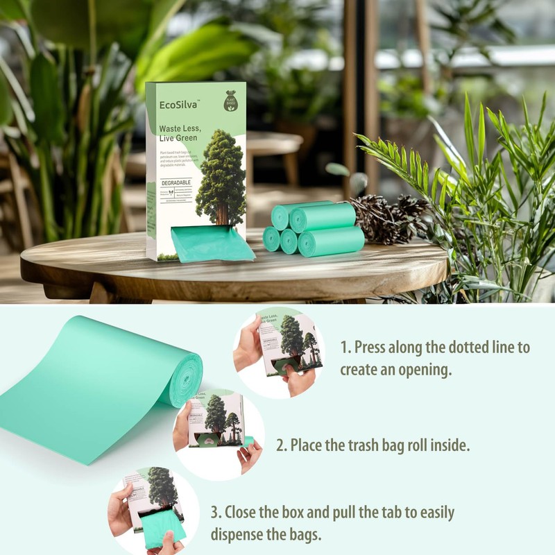 Small Compost Bags 1.3 Gallon Mini Trash Bags 125 Count,