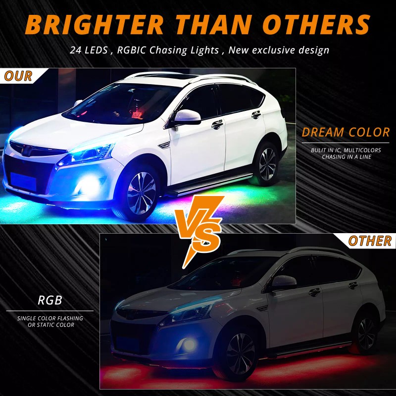 KEEPDSGN 10 Pods RGB LED Rock Lights Kit Underbody Neon