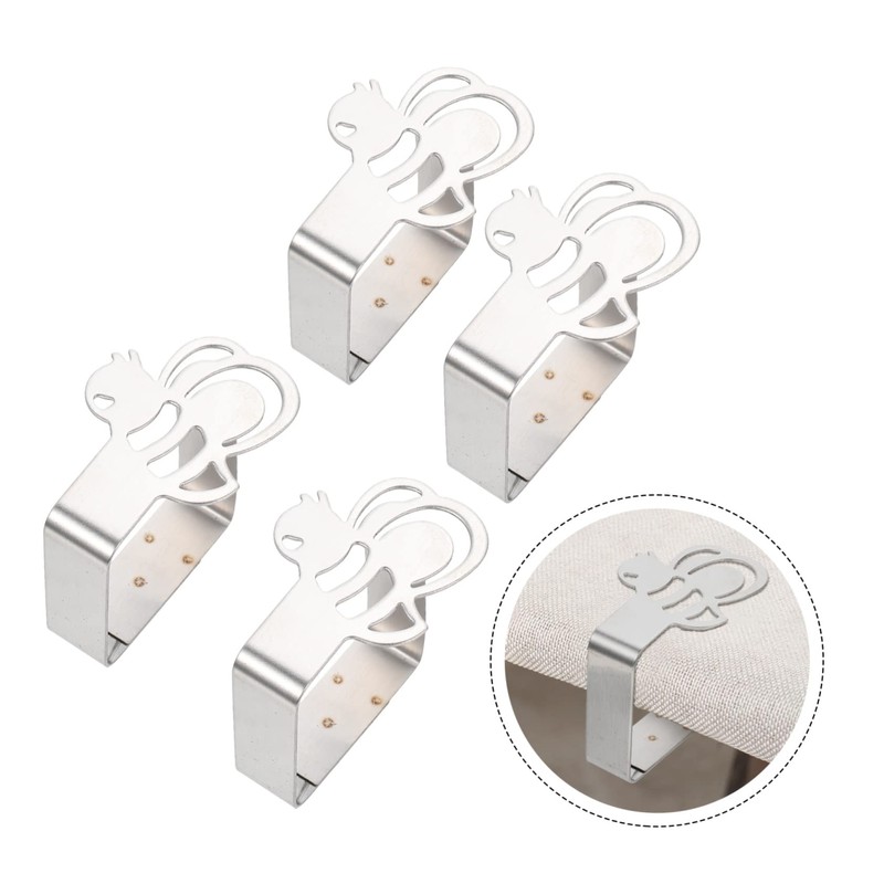 Tofficu 3sets Stainless Steel Tablecloth Clips Non Slip Fixator for
