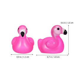 Toyvian 100 Pack Mini Resin Flamingos Ornaments Glow in Dark Luminous Flamingo Statues for DIY Craft, Dollhouse Micro Garden Landscape Decor