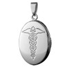 Infomedic Stainless Steel Pendant - Oval (inc. Chain)
