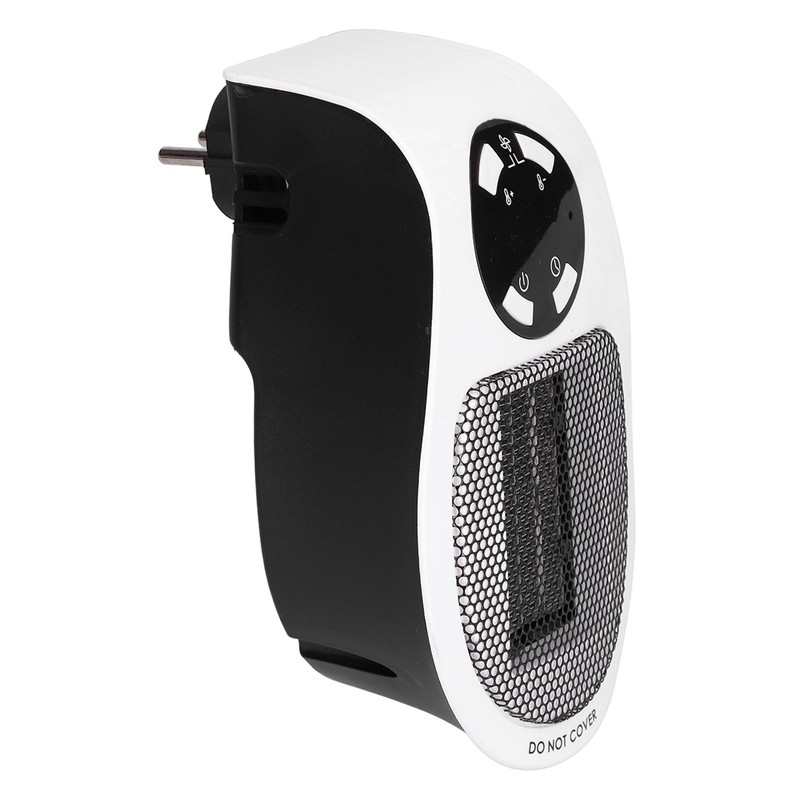 500W Black and White Mini Electric Heater Portable Wall Mounted