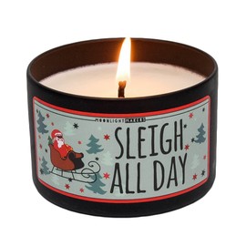 Moonlight Makers Sleigh All Day, Holiday Magic Scented Handmade Candle, Natural Soy Wax Candle, 25+ Hour Burn Time, 8oz Tin