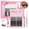 AILAISHI Lash Clusters Kit, DIY Cluster Eyelash Extensions 5‑16mm,124pcs Fluffy