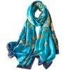 NUWEERIR Womens 100% Large Mulberry Silk Scarf Long Satin Scarf