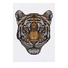 'Tiger Portrait' Temporary Tattoo - Water Resistant, Skin-Safe, Non-Toxic Transfer (TO00076437)
