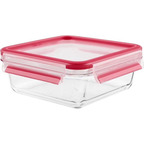 Tefal N10414 Storage Container, Square, 28.3 fl oz (800 ml), Airtight, Sealing Integrated Structure, Heat-resistant Glass, "Master Seal Glass Square", Oven Cooking, 30 Years Warranty