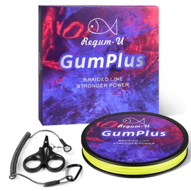 GumPlus 8X Stealth Braided Fishing Line 150 Yards / 25 LB Abrasion Resistant Superline Zero Stretch & Smaller Diameter Confuse & Catch Big Fish Better in Saltwater & Freshwater (Yellow)