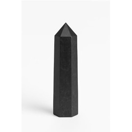 Pandiui23 Stone Tower, Shungite Crystal Wand, Natural Crystal Quartz Hexagonal Crystal Column, Rock Tower, Shungite Wands, Tower (Shungite, 7-8 CM)