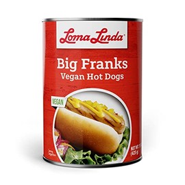 Vegan Plant-Based Hot Dogs - Loma Linda Big Franks Meatless Sausages, High Protein Meat Alternative, Vegetarian & Non-GMO Frankfurters, Ready-to-Eat, 15 oz Can