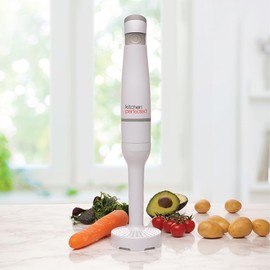 KitchenPerfected Electric Potato Masher Hand Blender - Blends Purees Whisks - Baby Food, Vegetables & Potatoes - Soup Maker - E5401WH