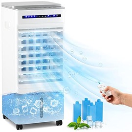 ARLIME Evaporative Air Cooler, 3-in-1 Portable Air Cooler with Fan & Humidifier w/Remote, 7H Timer, 3 Wind Speeds, 3 Modes, Room Air Conditioner, Quiet Swamp Cooler Fan for Room Home Office