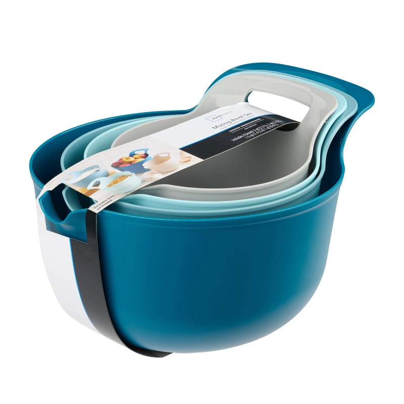 Unbranded 4 Piece Nesting Plastic Mixing Bowl Set with Pour