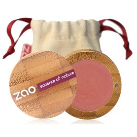 Zao Pearly Pearlescent Orange Shimmering Eye Shadow – 111 Pfirsichblüte Pink in a Refillable Bamboo Container Certified Bio/Ecocert/Cosmebio/Natural Cosmetics)
