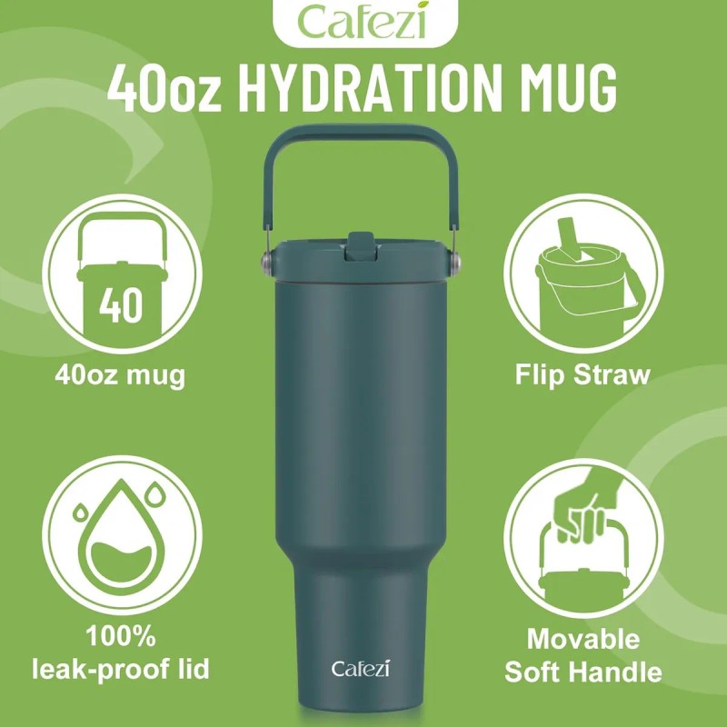 Vaso Térmico De 1.2l Acero Inoxidable Con Popote Y Calor/frí