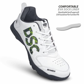 DSC Beamer Cricket Shoe for Men & Boys (Light Weight | Economical | Durable | Size US : 6) Grey (UK 5)