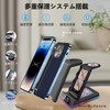 Lishang ワイヤレス充電器 3in1 折りたたみ式 15W急速充電【アラーム/クロック付き】ワイヤレス充電スタンド 置くだけ充電器 スマホ・エアポッズ・アップルウォッチに同時に充電 スタンド ナイトライト付け