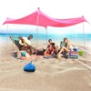 JAICOM Beach Tent Beach Canopy, 10×10FT with 4 Aluminum Poles