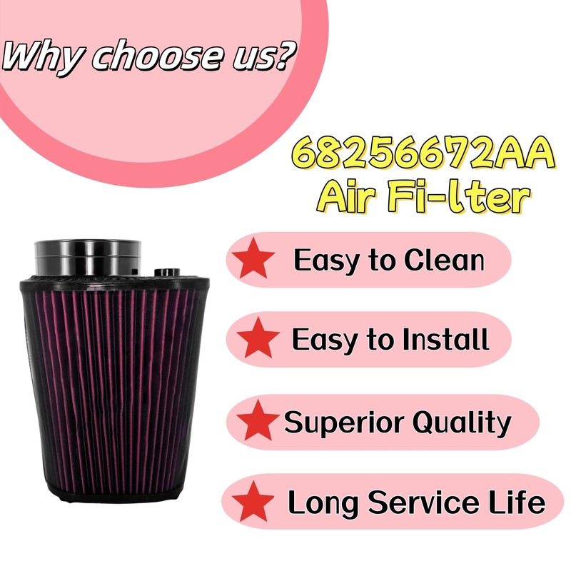 Lvdrwi 68256672AA Air Fi-lter with Pre-Filter Fits 2011-2021 Ch-allenger Ch-arger