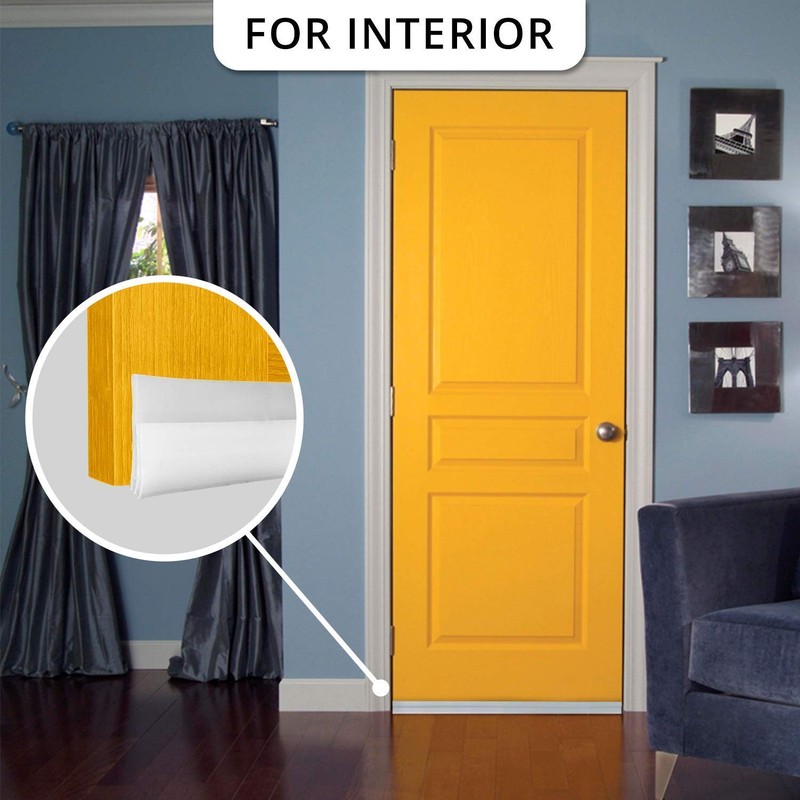 2PACK Door Draft Stopper, Strong Adhesive Door Sweep for Exterior