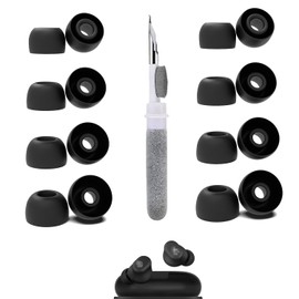 [8 Pairs] Replacement Silicone Ear Tips for Beats Solo Buds - XS/S/M/L Sizes, Flexible Black Rubber Gel Earbuds Tips, Compatible with Charging Case, Durable & Comfortable Fit