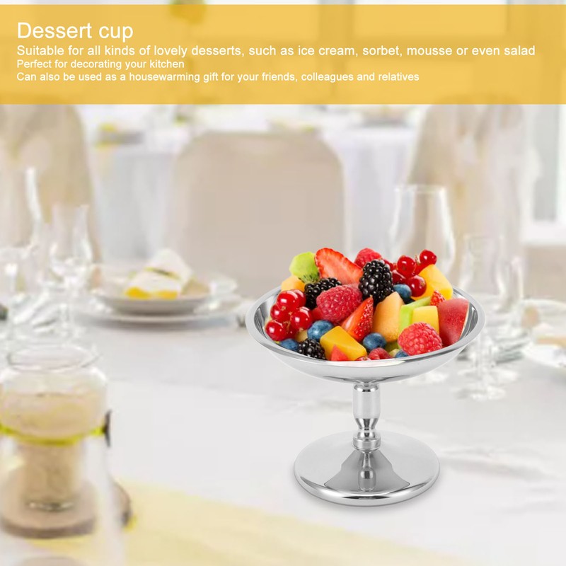 304 Stainless Steel Dessert Cup Vintage Durable Pudding Milk Jelly