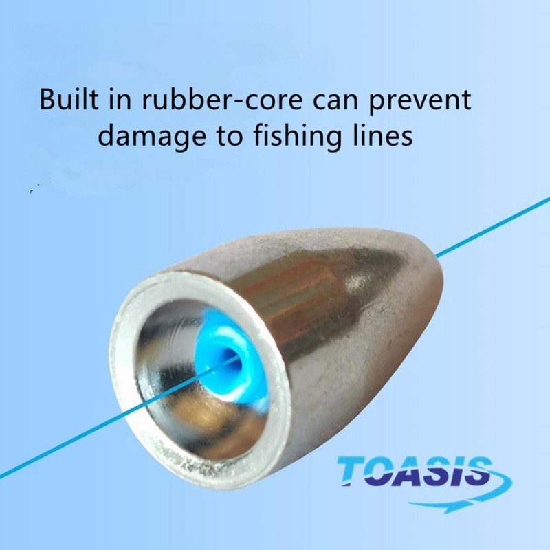 Toasis Fishing Rubber Core Weights Removable Rubber-core Sinkers (5g/0.17_Oz-25pcs)