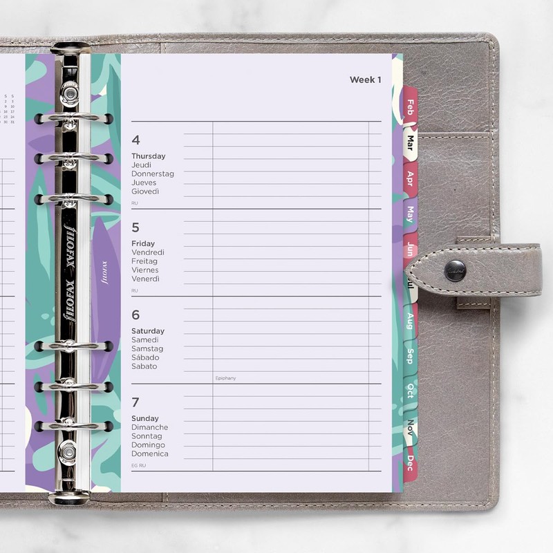 Filofax A5 Illustrated Floral Week on 2 Pages 2024 Diary