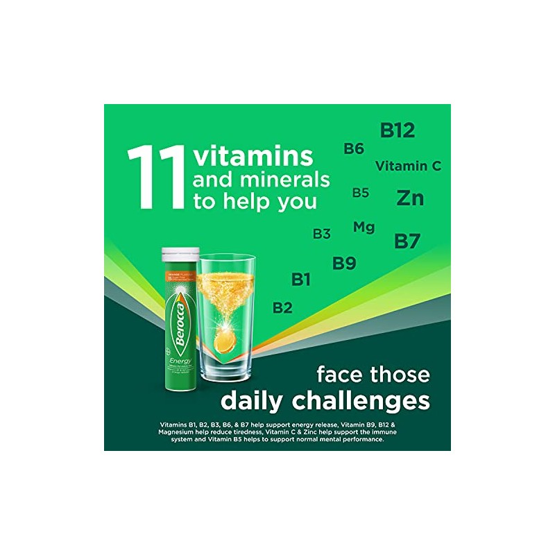 Berocca Vitamin C Effervescent Mango Flavour Tablets, Pack of 45