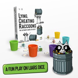 Lying, Cheating Raccoons – The Ultimate Bluffing Dice Game for 2-6 Players, Ages 8+ – Family Fun!