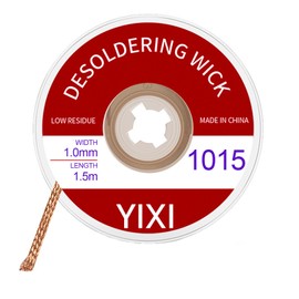 1 x 1.0 mm x 1.5 m Desoldering Wire, Soldering Accessories, No-Clean Solder Desoldering Braid, Solder Wick Solder Braid, Solder Braid, Solder Accessories, Wicks Strands for Desoldering, Solder Wick