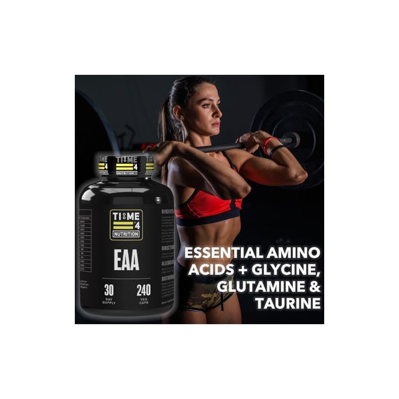 Essential Amino Acids 240 Vegan Capsules Contains All 9 EAAs,