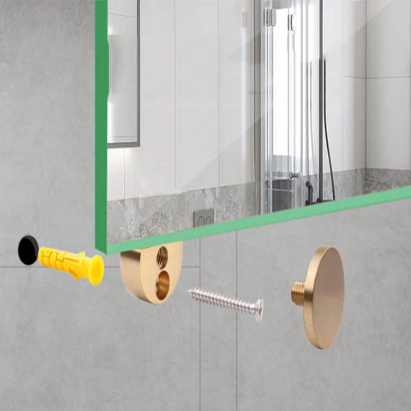 Ackron Mirror Brackets, 4Pcs Aluminum Wall Mount, Gold, 5-11mm Thick