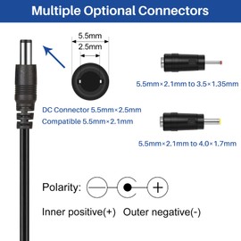 TTODDE AC/DC Adapter 6V 3A 2.5A 2A 1.5A 1A 800ma 500ma 300ma Power Adapter Supply 6V Power Cord 18W 100-240V 50-60Hz DC 6Volt 3000mA Power Supply Chrager Compatible Most DC 6V Devices