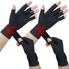 2 Pairs Copper Arthritis Gloves for Women Men, Fingerless Compression