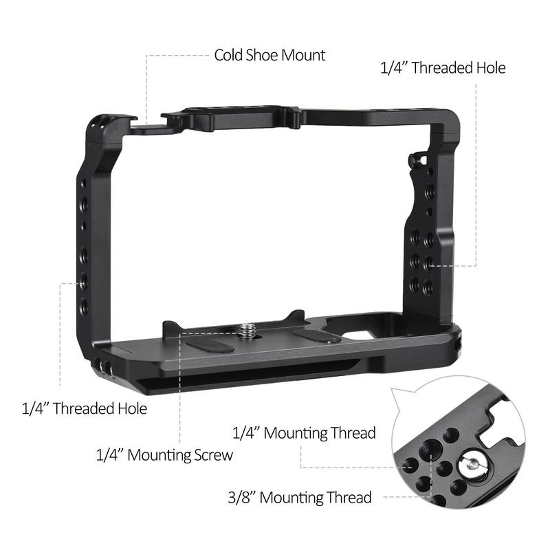 Andoer Camera Cage Aluminum Alloy Camera Video Cage with Cold